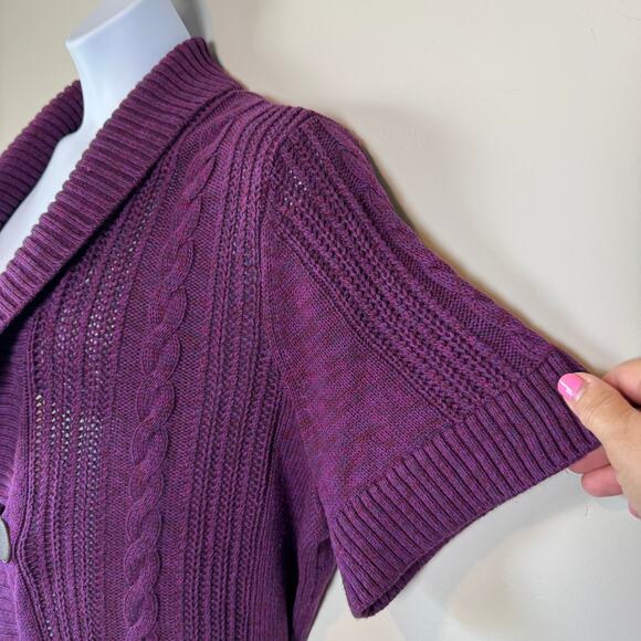 CJ Banks Womens Sz XXL Sweater Vest Purple Preppy Classic Academia Vintage - Picture 5 of 10